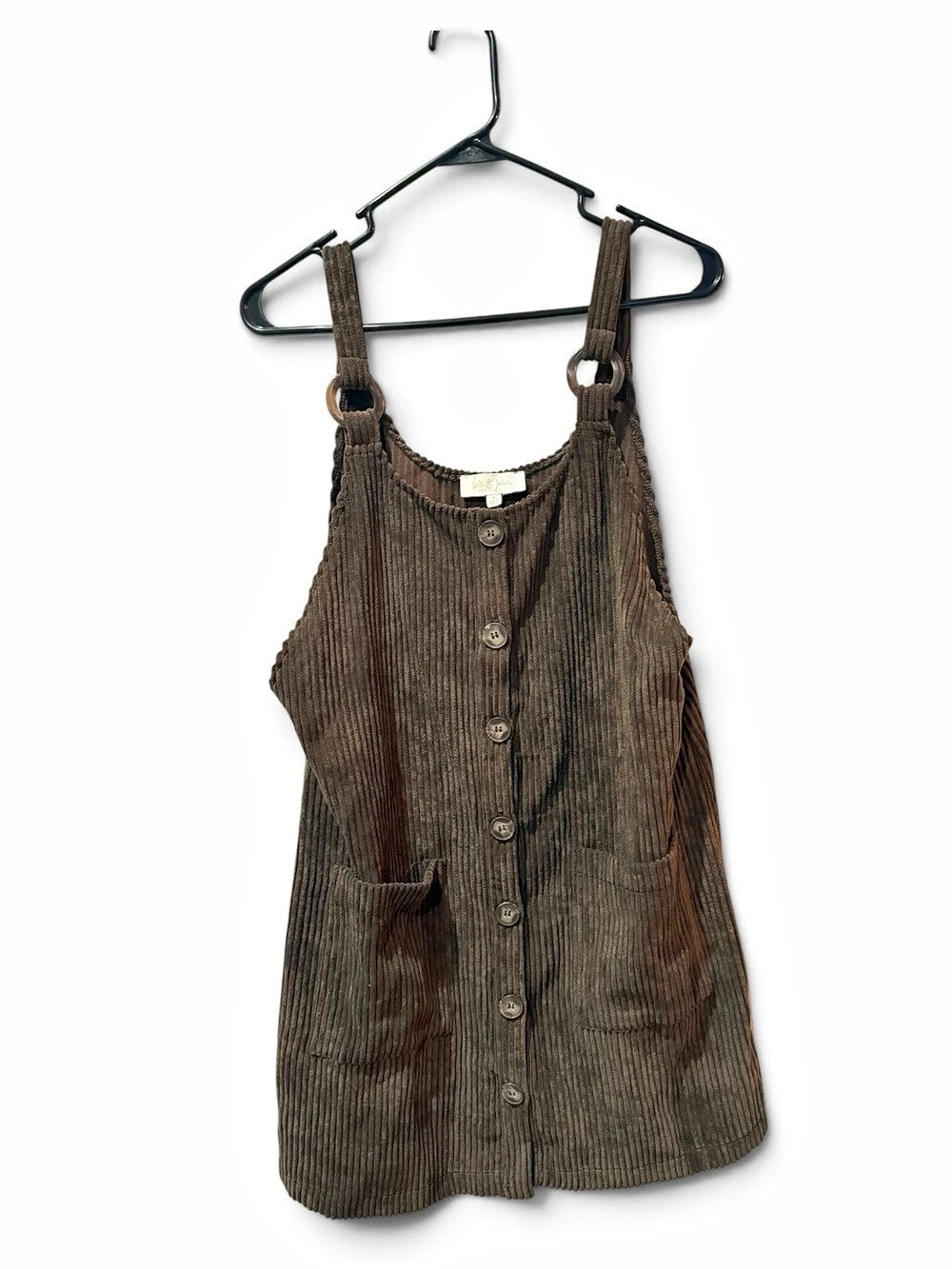 love & piece Corduroy Mini Dress in Brown Size Medium
